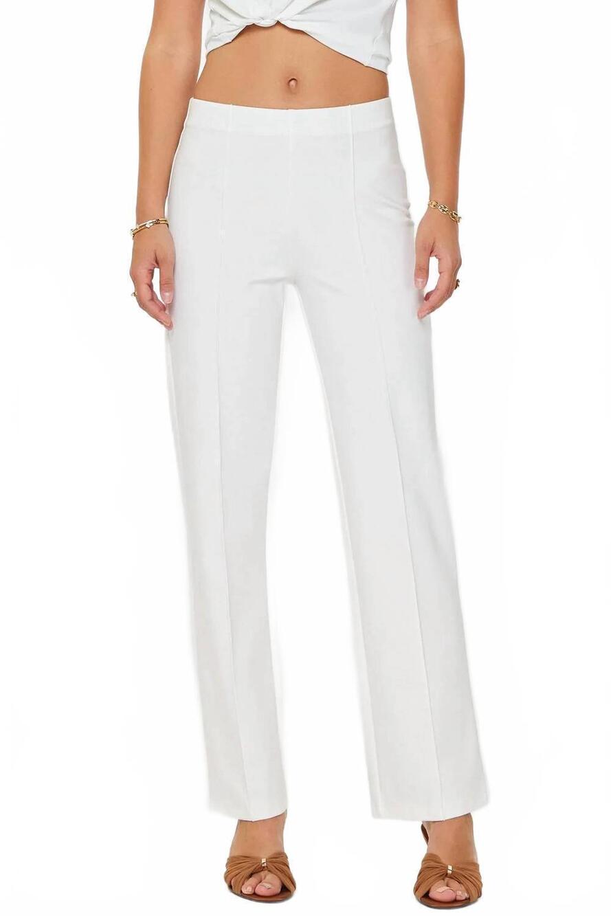 NEW NYLAND women's jenna casual straight leg stretch pant in off white